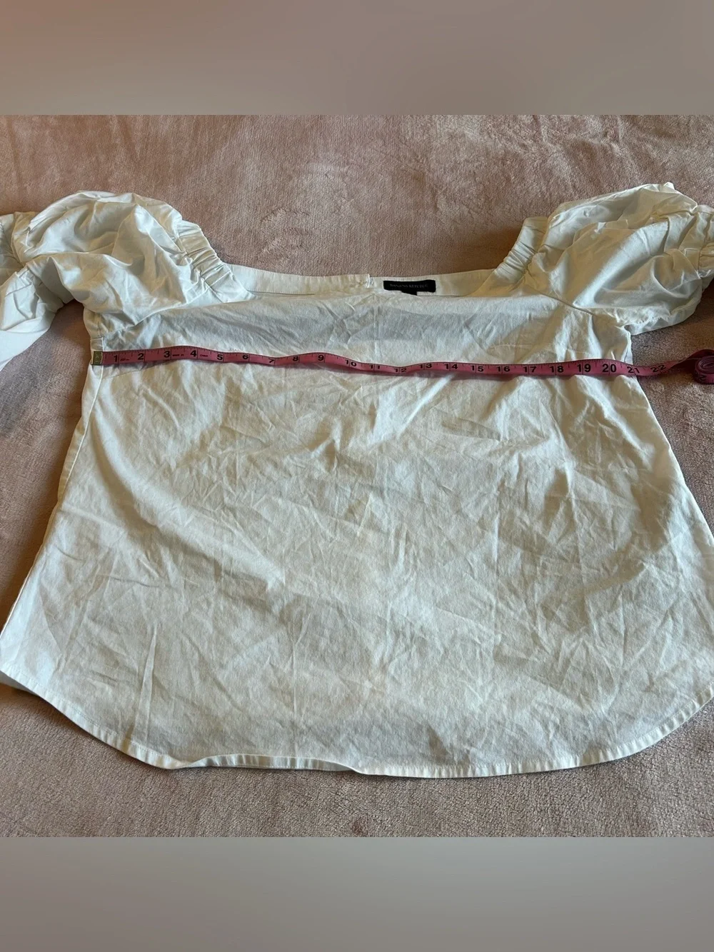 Banana Republic off the shoulder white 3/4 sleeve white poplin blouse size L